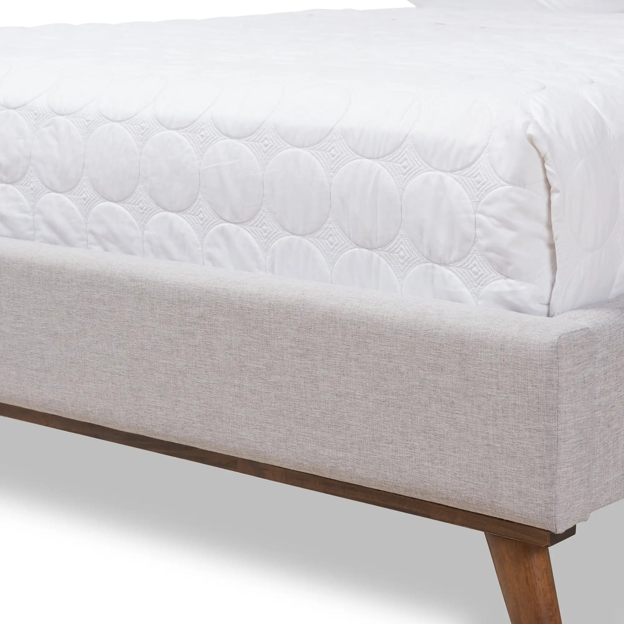 dinzhi mdf fabric mattress platform bed medium height headboard