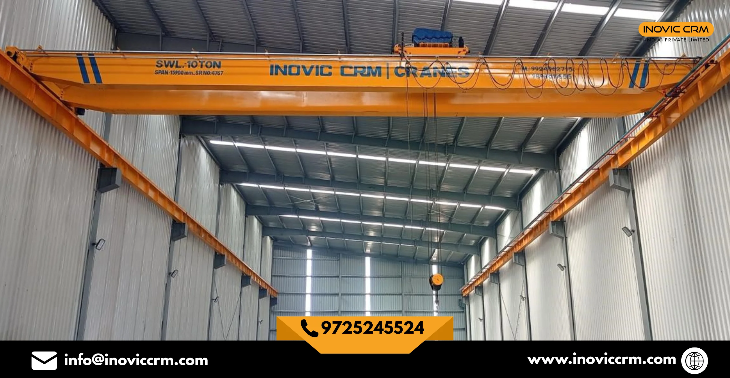 INOVIC CRM Double Girder EOT Crane with Crab Hoist | High Lifting ...