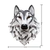 High quality art wall statue resin fiberglass wolf head sculpture