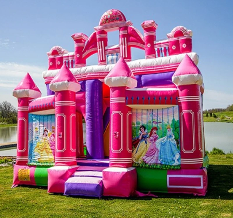 户外商业小丑充气保镖房子中国充气幻灯片组合为儿童