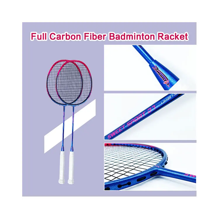 China Factory Wholesale High Quality 5U Level Full Carbon Fiber Badminton Racket Single Piece factory