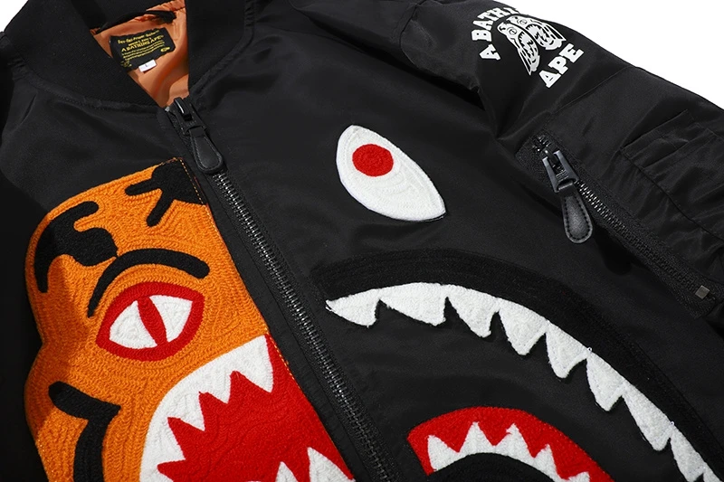 good quality fashion street style bape shark jacket men wind