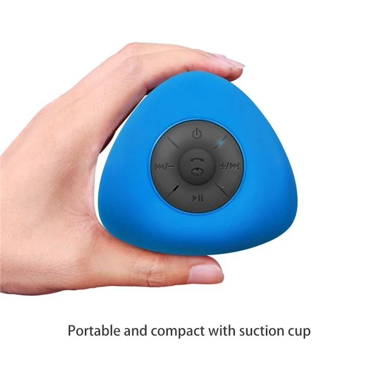 Unique triangle shape IPX4 waterproof shower blue tooth speaker with suction - ANKUX.COM