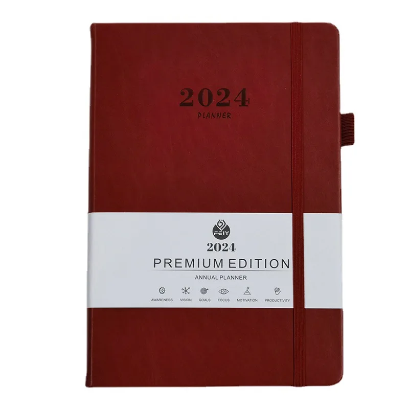 Wholesale 2024 University Blue English Calendar Note Book Gifts 365 Day Diary Office A5 Calendar Notebook Customized Logo supplier