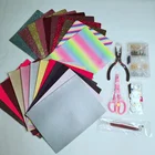 24PCS/SET Glitter Faux Leather earing making knit faux leather for bow
