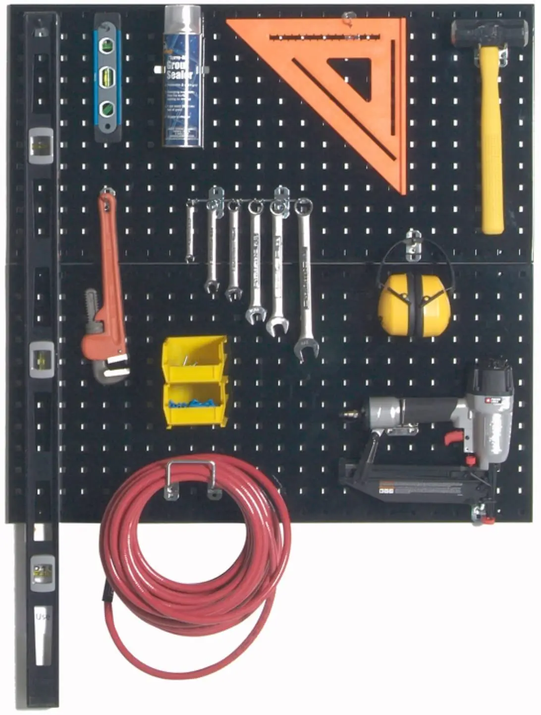 On Sale 1/4 Inch Size Hole Black Hanging Board Wall Mounting Pegboard Garage Tool Storage Peg Board  Metal Holder Pegboard manufacture