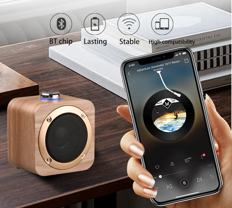 woodulisten Wooden Wireless Mini Bluetooth Speakers Beautiful Natural Sound Use 1 Pair 2 True Stereo TWS Branch Design - ANKUX.COM