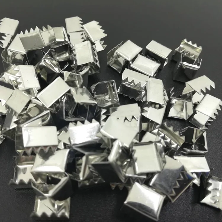 Factory Sale Elastic Cord Iron Crimp Clips Nickle Color 5mm Iron Crimp