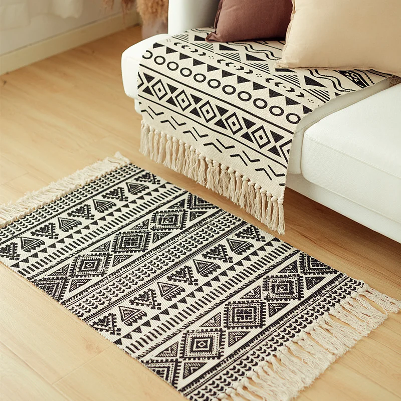 Nordoic Style Woven Cotton Door Mat Macrame Cotton Mat Hot Selling On