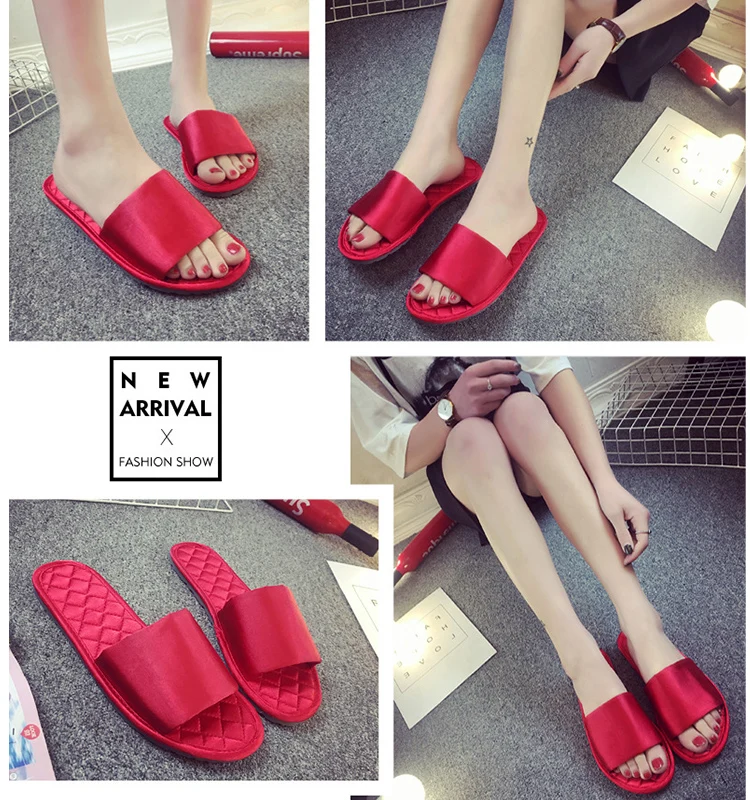 red satin slippers