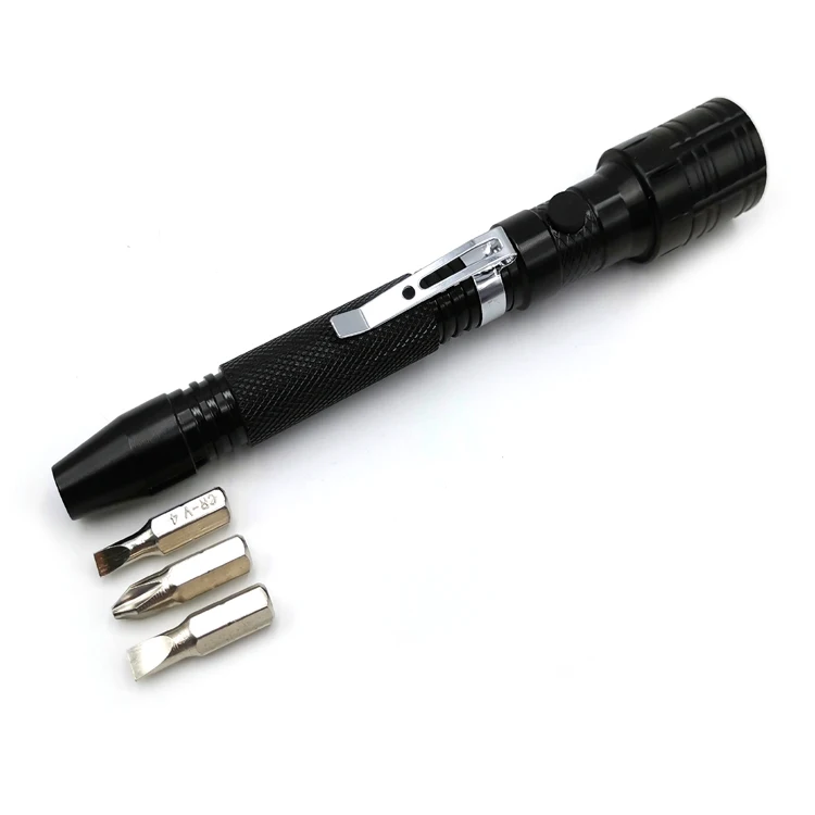 2019 Newest Portable 3 Led Pen Clip Flashlight Multi Screwdriver Torch Light Tool