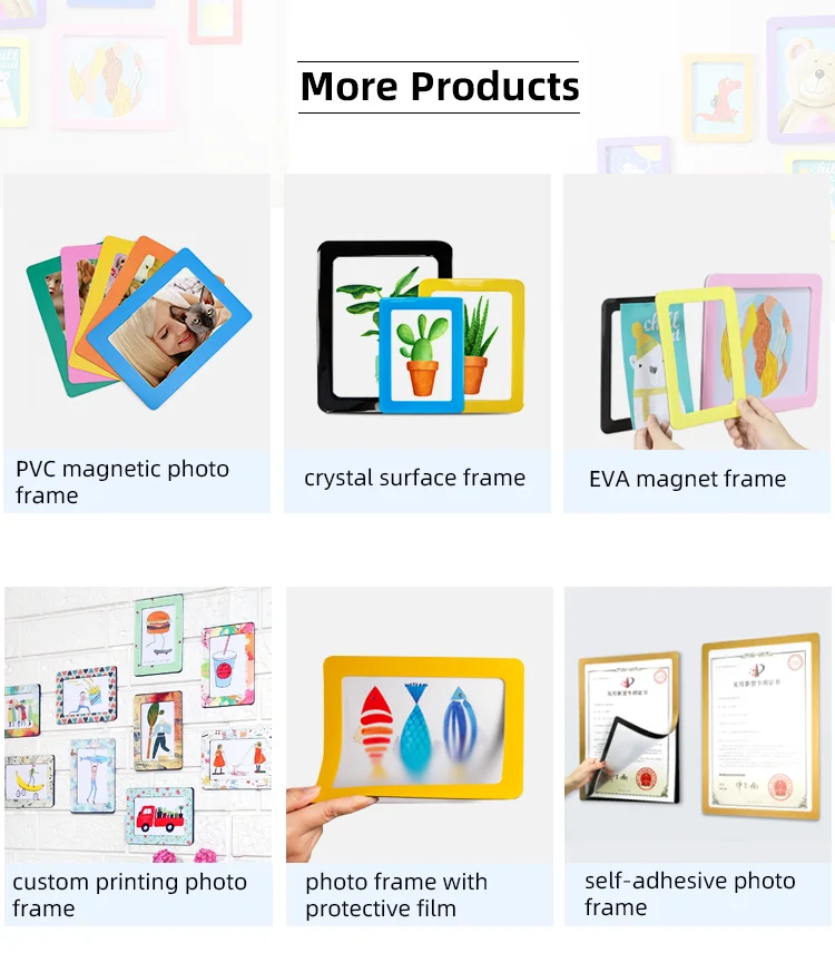 U&U Crystal Magnetic Photo Frame-Adjustable Lightweight Waterproof Wall Mount with Reflective Design manufacture