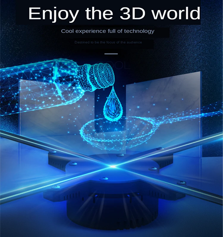 3D holo fan holographic display machine film 3d  hologram fan advertising 65cm wifi/app control
