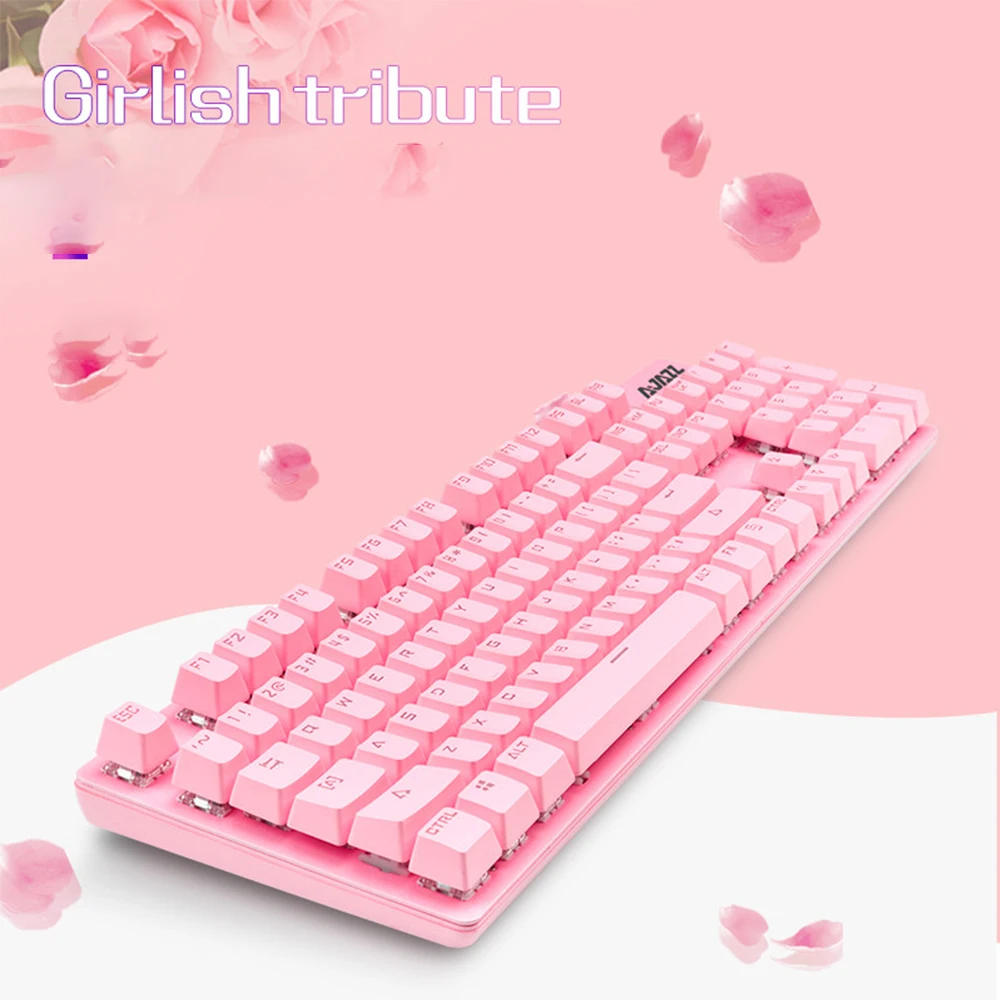 Ajazz Robocop Pink Mechanical Keyboard Rgb Backlit Wired 104key Layout
