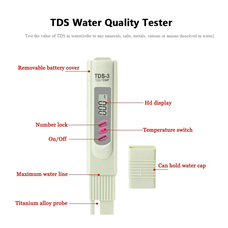 Quality Pen Type Household Convenient New Custom LCD Digital TDS Water Tester