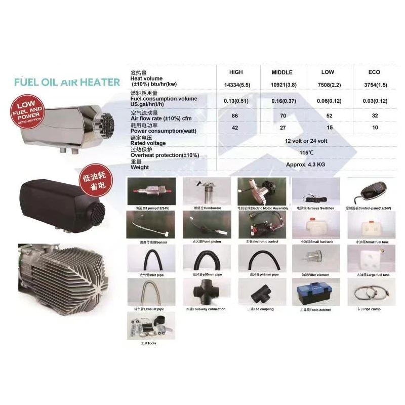 24v 12v Vehicle Diesel Heater 2kw 5kw Low Fuel And Power Consumption