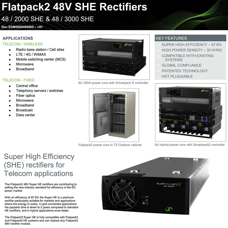 Original Super High Efficiency 48v Rectifiers Module Eltek Flatpack2