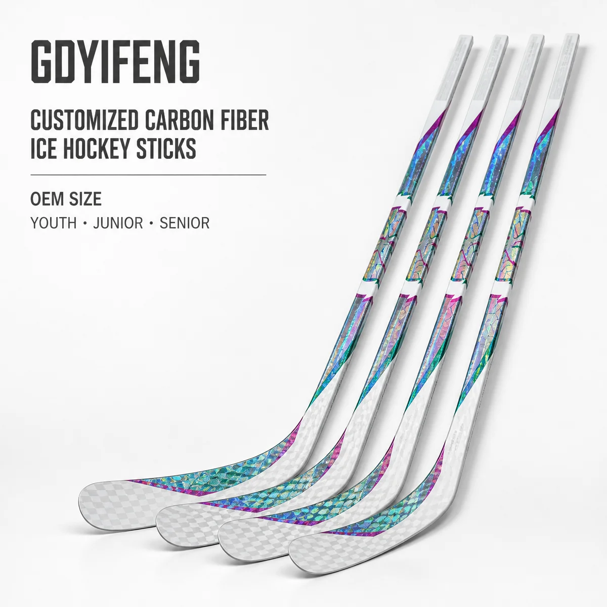 Premium 12K Carbon Fiber Ice Hockey Stick Instant Blade Response Senior Youth Pro Stock One Piece Composite Material
