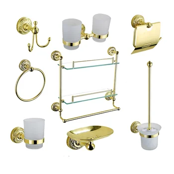 Series 6400g Gold Color Luxury Sanitary Bathroom Accessories Set Series 6400g Gold Color Luxury Sanitary