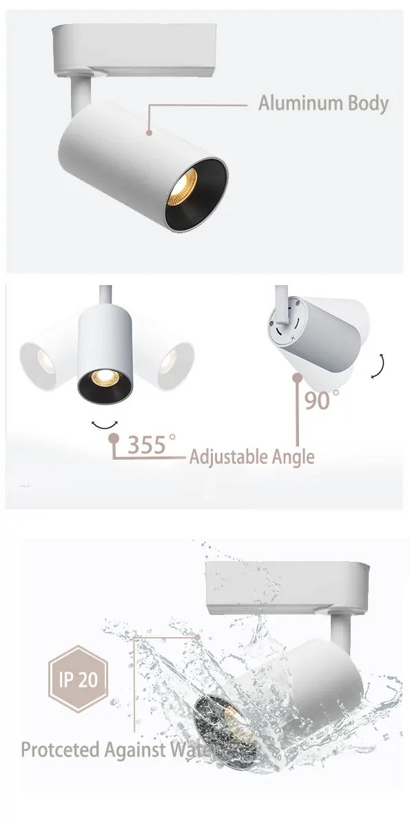 2020 New ODM Design Aluminum Led GU10 Minimalist Design coffee shop Track Light