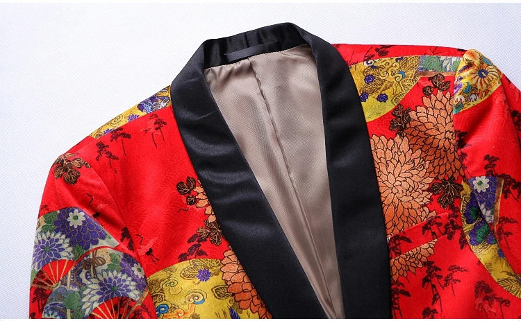 Print Flower Men African Suit Groom Suits Groomsman Suits For Wedding Party Wear