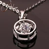 18K White Gold Round Shape Main Stone Necklace Moissanite Diamond Jewelry Pendant Necklace