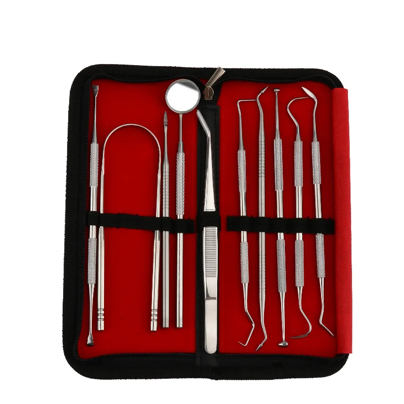 10pc Professional Dental Tarter Scraper Tool Double Ended Tartar Remover For Teeth Plaque
