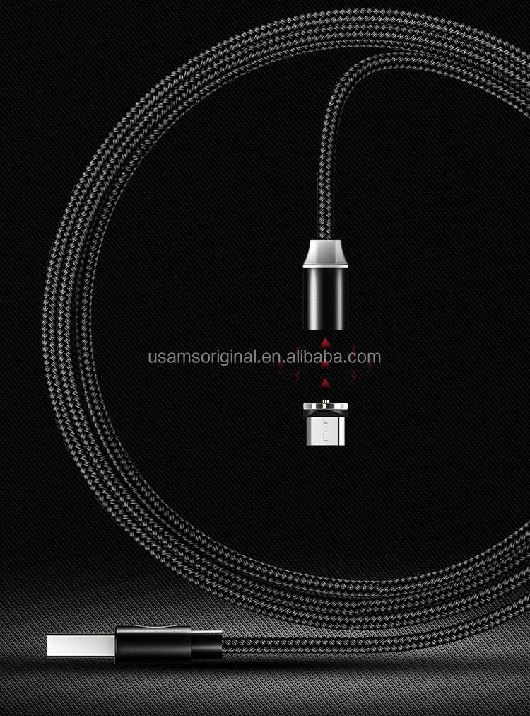 USAMS SJ294 Factory Price Nylon 2.1A Fast Charge Magnetic USB Data Cable for Android - ANKUX.COM
