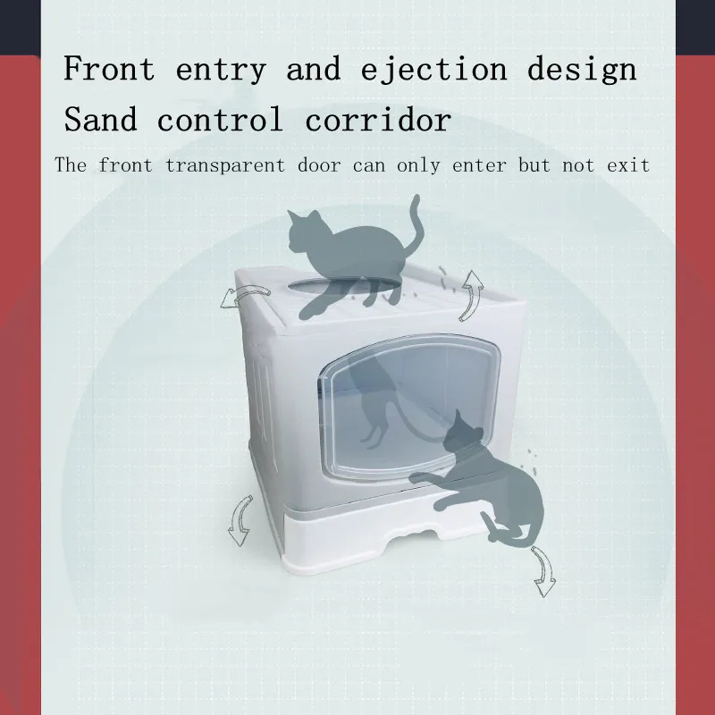 Folding Litter Box Fully Enclosed Splashproof Cat Toilet Drawer