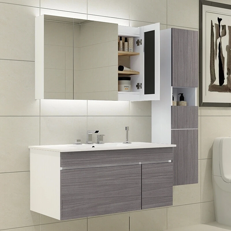 Made In China Custom Color Vanity Mirror Wooden Bathroom Cabinet Modern