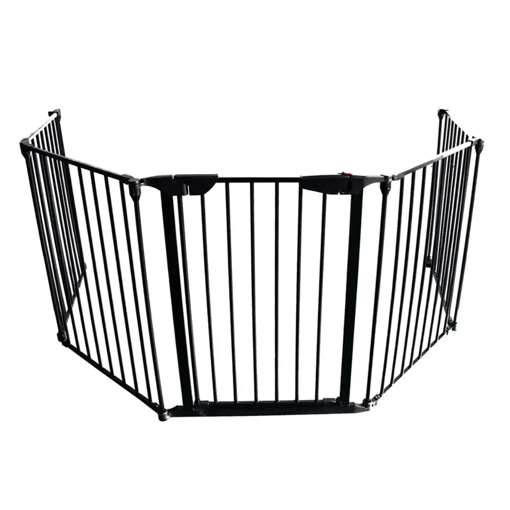 
5 panels automatic closing foldable metal baby play fence fireplace fence 