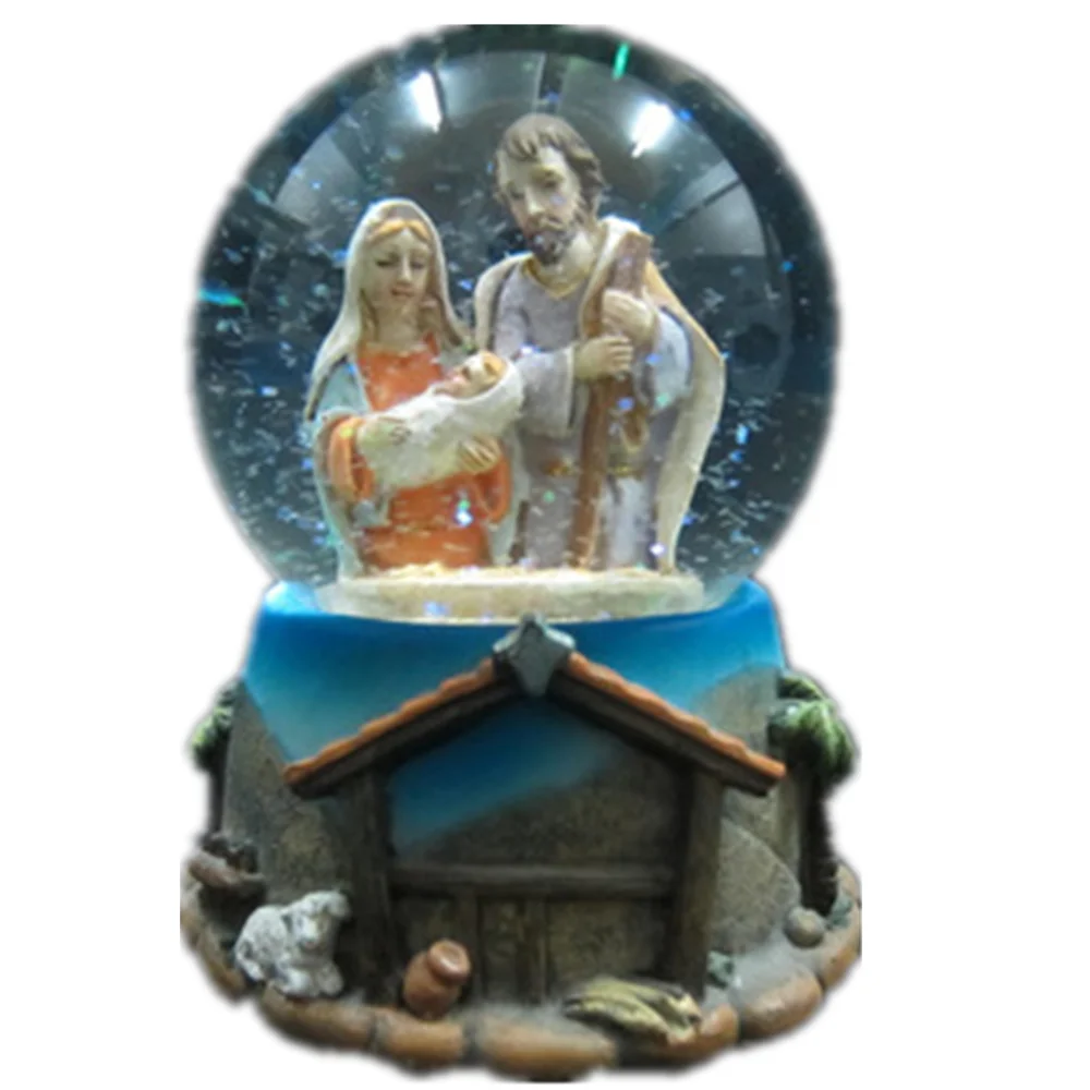 Resin Crafts Snow Ball Christmas Nativity Snow Globe For Home ...