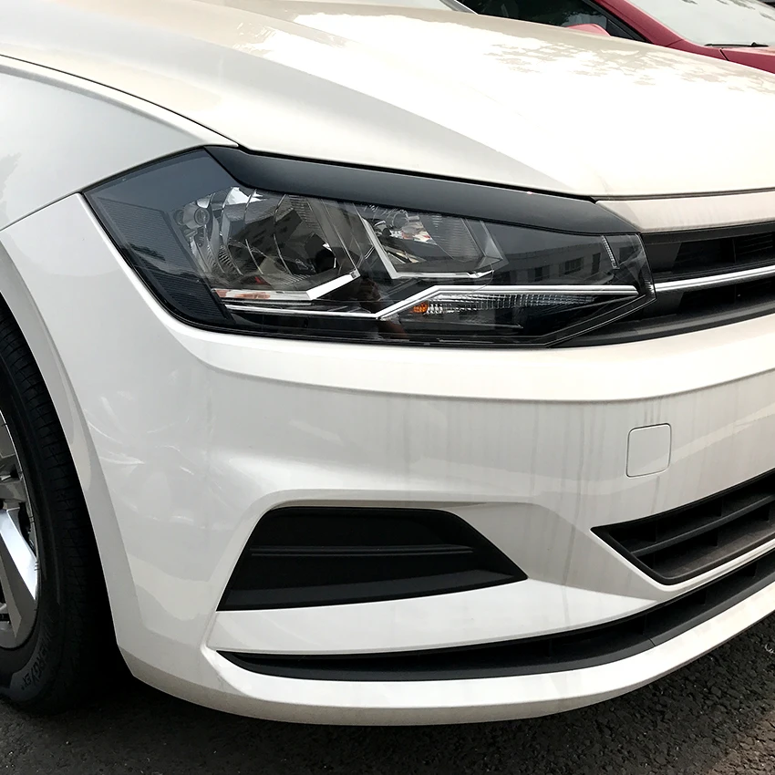 For Volkswagen Polo Mk6 2019+ Headlights Eyebrow Eyelids Stickers Abs ...