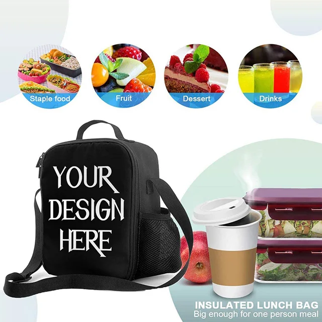 Reusable Thermal Tote Lunch Box with Pocket Personalized Tote Bag for Outdoor