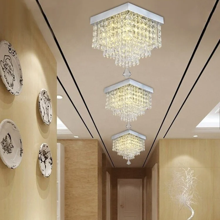 L4u Lazada Ebay Hot-selling 250mm Luxury Crystal Acrylic Ceiling Chandelier Lamp for Dining Room Corridor Foyer