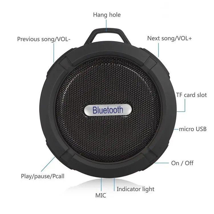 portable mini with fm radio waterproof wireless blue tooth speaker - ANKUX.COM