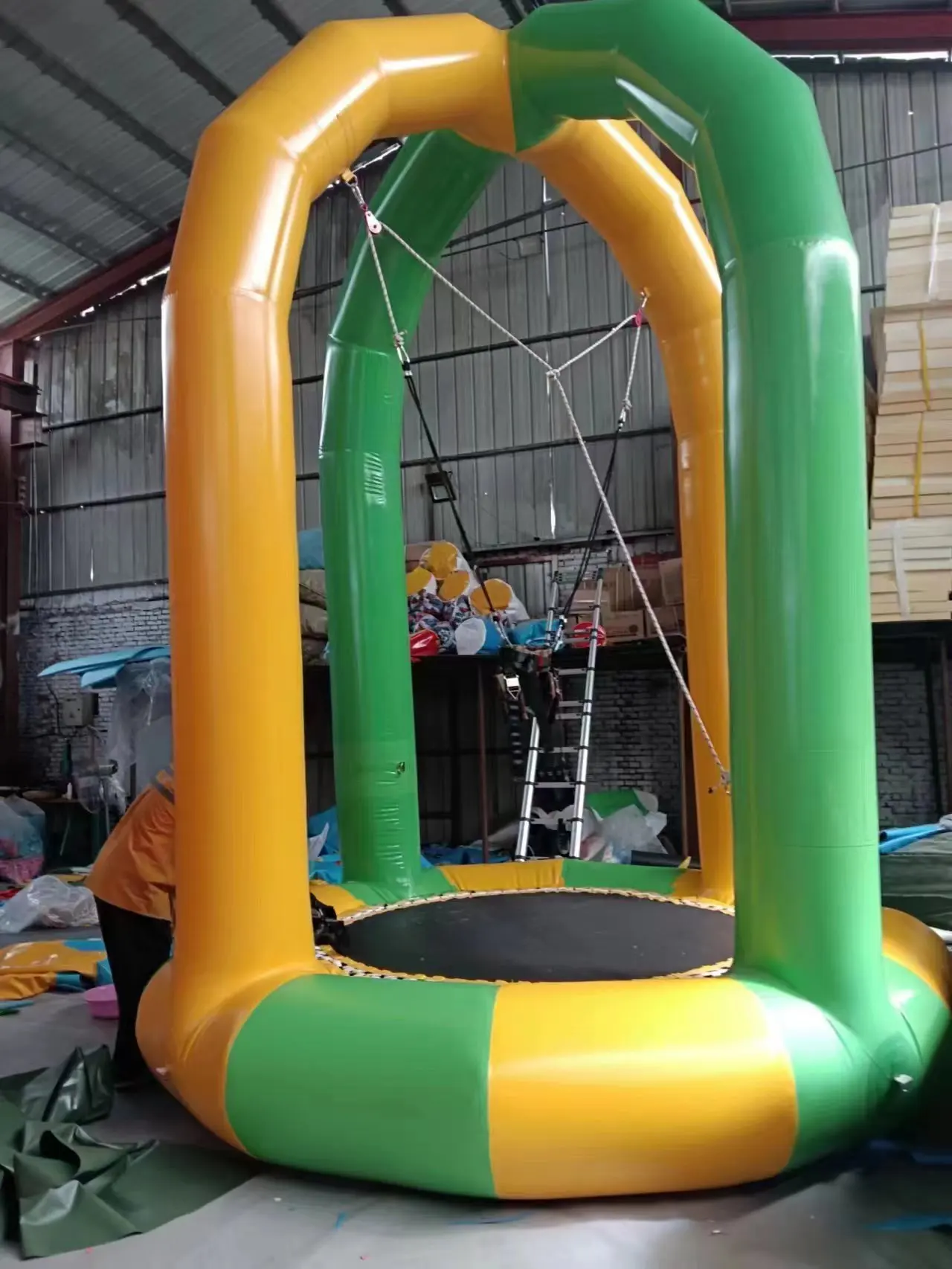 Indoor Outdoor Inflatable Bungee Jumping Trampoline Equipment For Kids