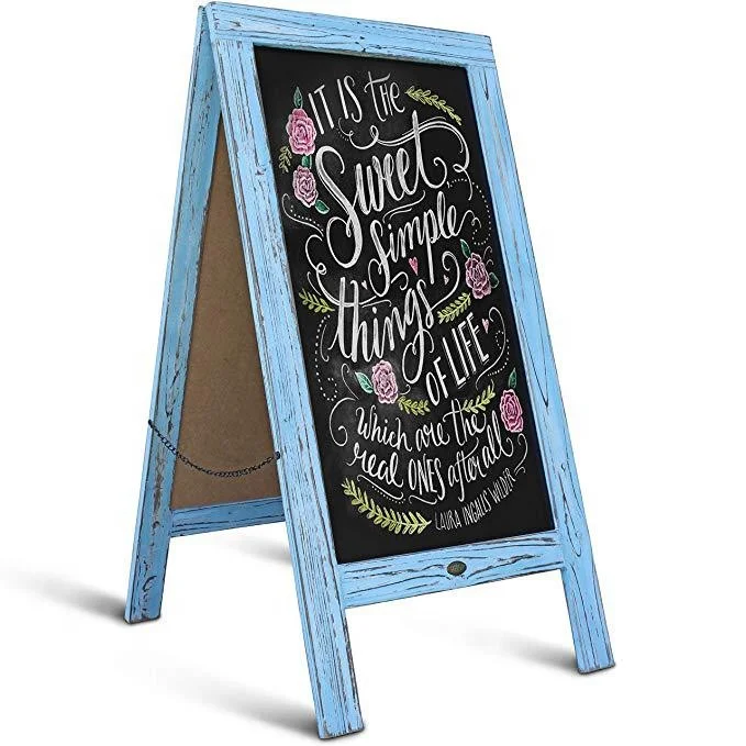 Custom Aframe Chalkboard Signs Double Sided Wooden Chalkboard With