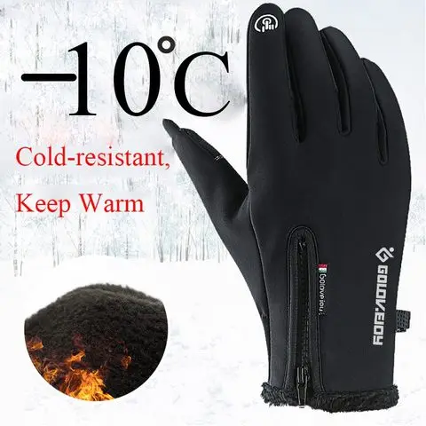 
Factory Direct Wholesale Cold-proof Waterproof Winter Gloves Cycling Fluff Warm Gloves For Touchscreen Cold Weather 