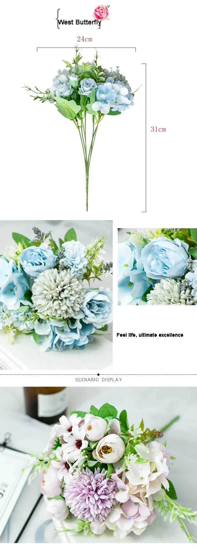 artificial flowers in decorative pots