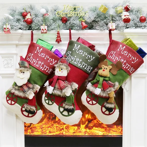 Christmas gifts socks Christmas ornaments pendant candy Christmas socks bags jewelry wholesale