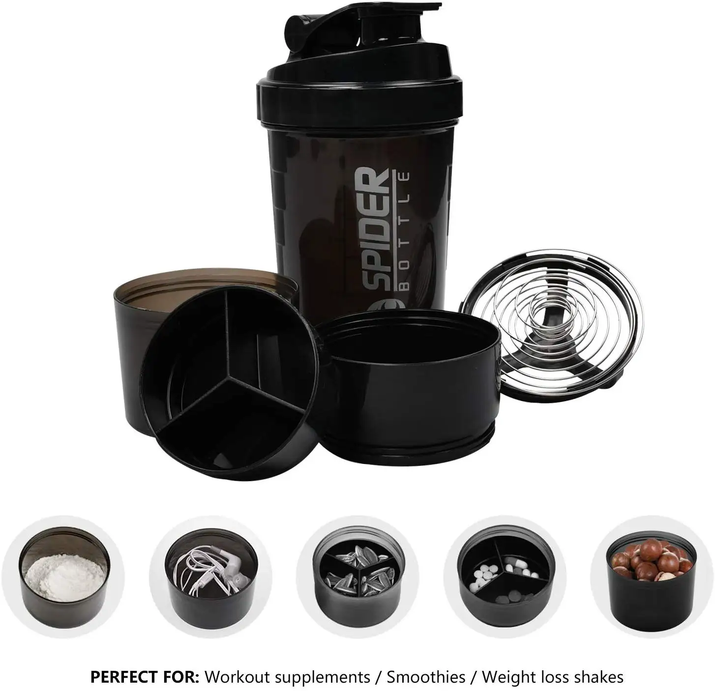 Hot Sale Protein Shaker Bottle 500ml Portable Shaker Cup With Non Slip