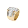 Men's Hip Hop Ring Bling Ice Out Gold Color big Cross Rings exaggeration ring nightclub DJ tide fashion women hip hop ring