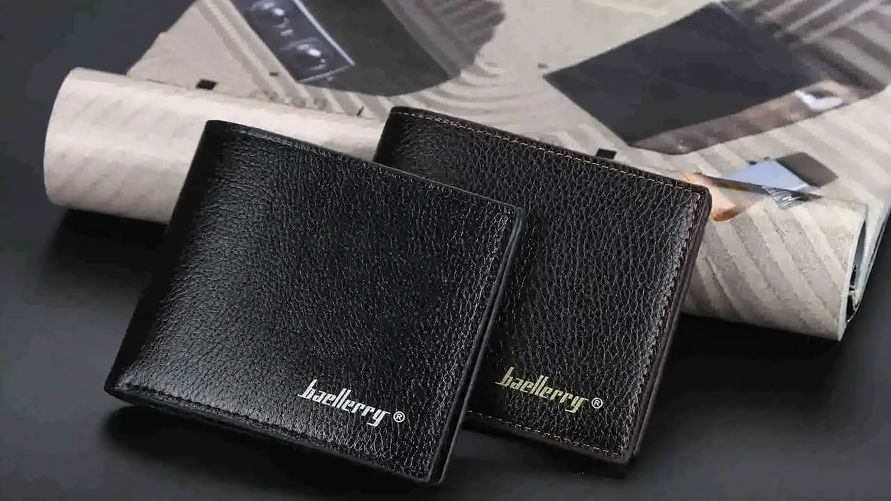 Baellerry Leisure Style Slim Mens Wallet Coin Pocket Vertical Brown