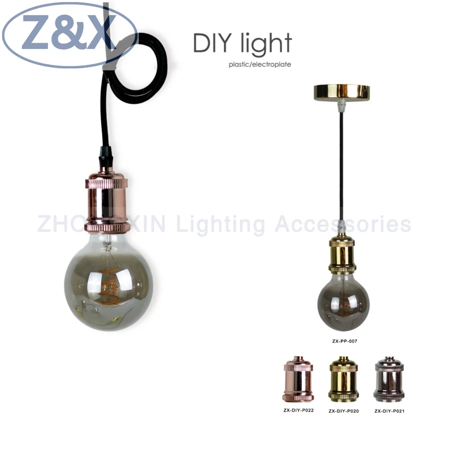 New Design Aluminum Type Plastic E27 Pendant Light Modern Kitchen Pendant Black Lights