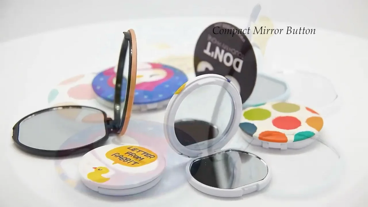 High Quality Factory Price TALENT Round 75mm Compact Mirror Cosmetic Mirror Button Makeup Mirror