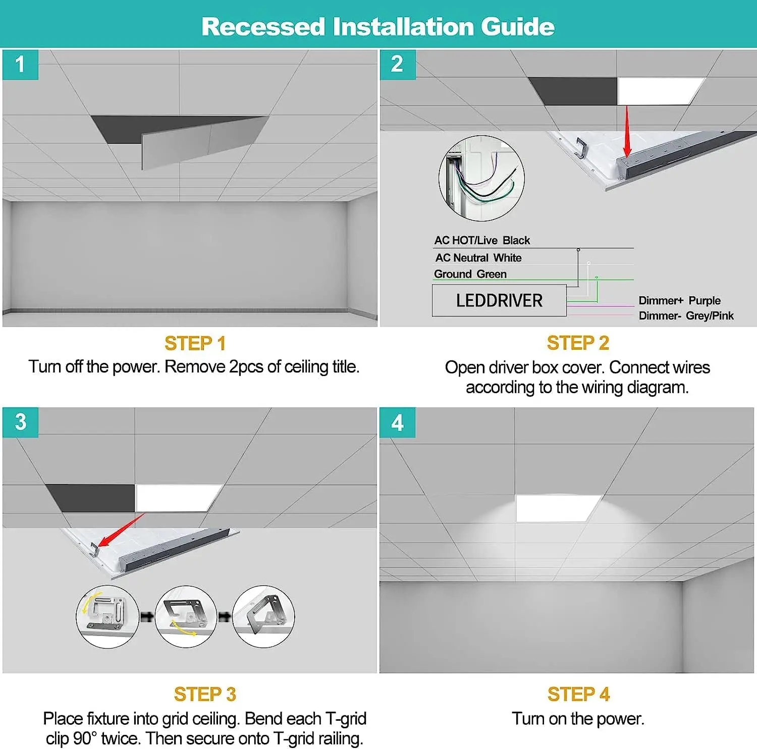 Oem 60x60 Led Ceiling Panel Light 40w Remote Office Lighting Dimmable ...