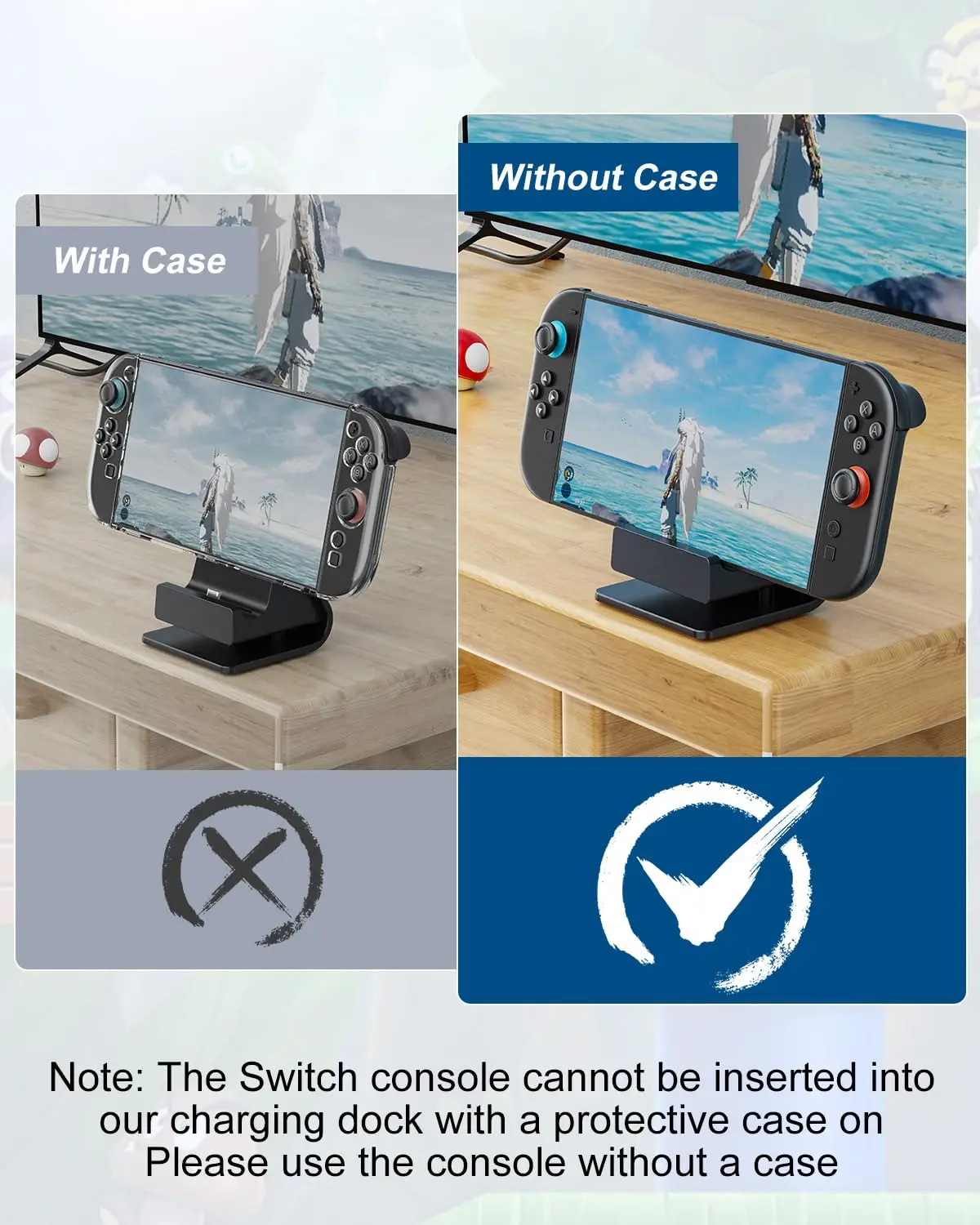 product charging station for switch 2 2025 replacement station  with led seven color lighting most comfortable elevation position-3