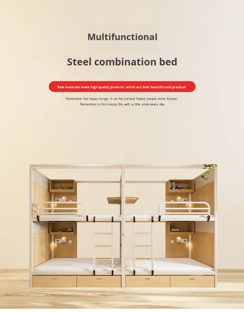 product 2025 full size metal frame heavy duty queen size double adults loft type bunk bed with stairs-3