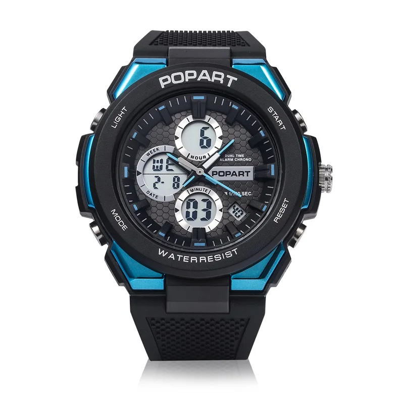 
Unisex blue thin sports watch waterproof 